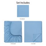 Microfiber Bed Sheet Set, Light Blue, Twin, 3 Piece - Image 6
