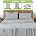 Rayon - 4 Piece Cooling Bed Sheets Set, Gray - Image 3