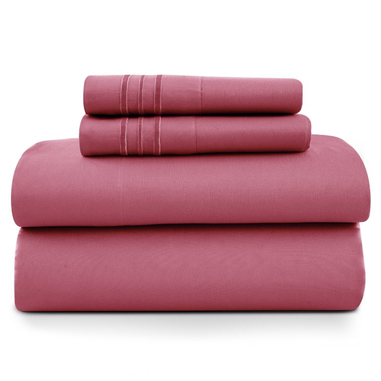 Size Sheet Set, 4-Piece Plain Soft Microfiber – Deep Pocket Bed Sheets, Includes 1 Fitted Sheet, 1 Flat Sheet, 2 Pill...