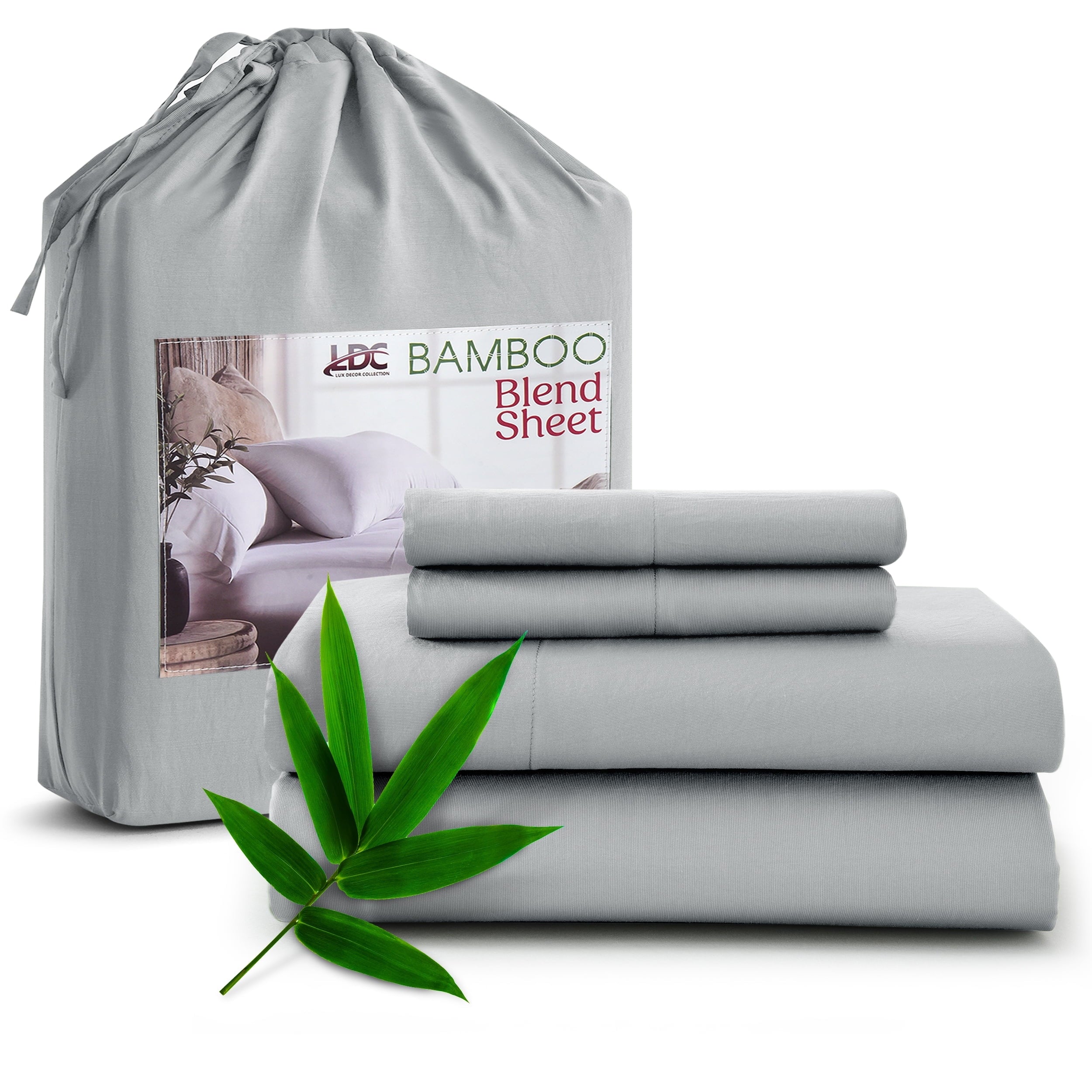 Lux-Decor-Collection-Rayon-from-Bamboo-Queen-Sheets-Deep-Pockets-4-Piece-Cooling-Bed-Sheets-Set-Gray_1ec1b525-8fb2-4961-a4a7-36a729970692.acd8e61575b9821bfbced58410aa2828 Rayon - 4 Piece Cooling Bed Sheets Set, Gray