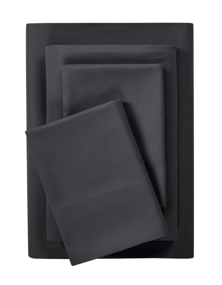 Microfiber Bed Sheet Set, Queen, Rich Black, 4 Piece