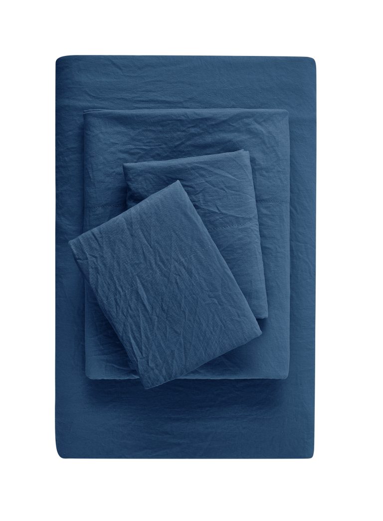 Ultra Soft Microfiber Bed Sheet Set, Twin-XL, Indigo, 3 Piece