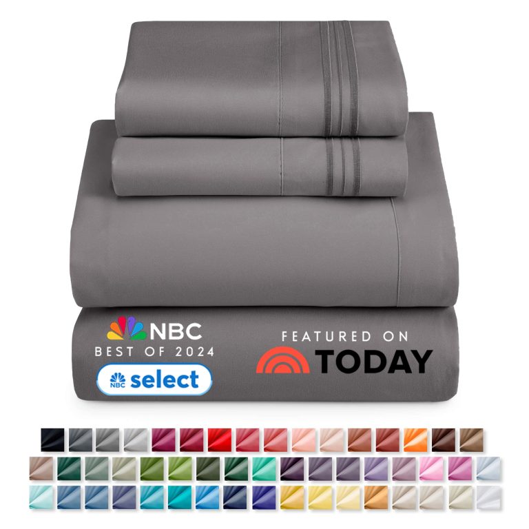Sheet Sets, 1800 Series Deep Pocket 4 Piece, Luxury Soft Microfiber Bed Sheet Sets, GRAY