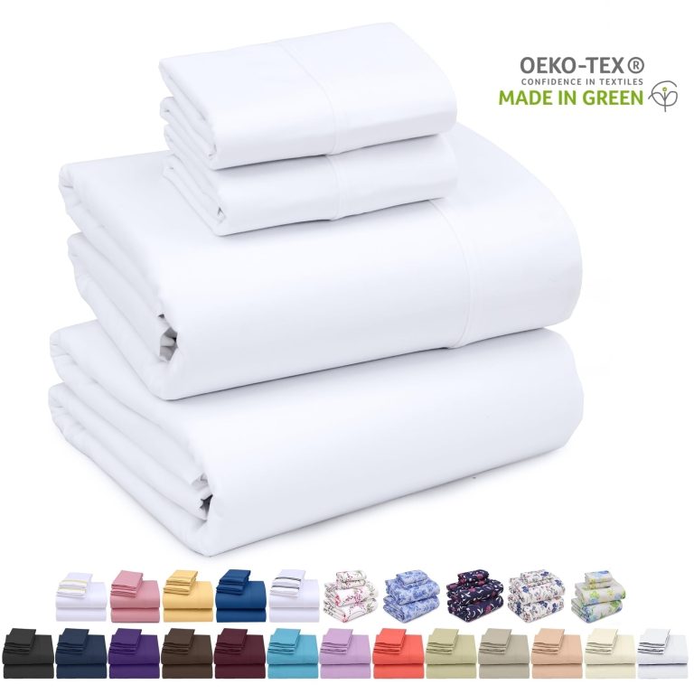 Set - Luxurious Silky Soft Microfiber Bedding - Cozy & Comfy - 15 inch Deep Pocket (Fits up to 17") Hotel Bed - 4 Pcs...